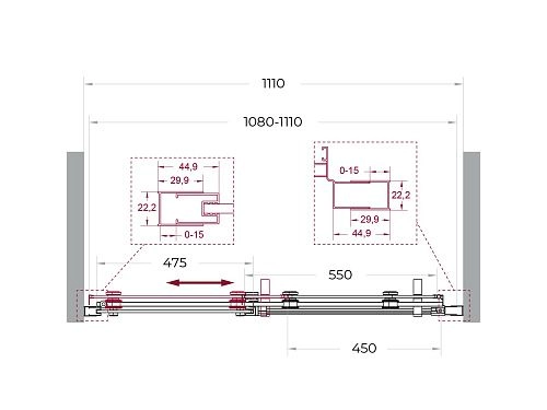 Душевая дверь BelBagno MARINO-2-BF-1-110-C-GM 110 см, профиль оружейная сталь, стекло прозрачное Душевая дверь BelBagno MARINO-2-BF-1-110-C-GM 110 см, профиль оружейная сталь, стекло прозрачное