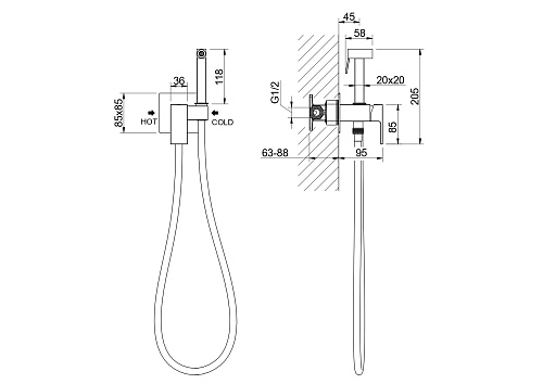 Гигиенический душ Aquatek ЛИБРА AQ1022MB Черный матовый, встраиваемый Гигиенический душ Aquatek ЛИБРА AQ1022MB Черный матовый, встраиваемый