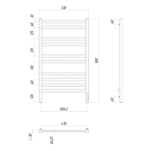 Полотенцесушитель электрический Lemark Melange LM49910Z П10 50x90, диммер справа, хром Полотенцесушитель электрический Lemark Melange LM49910Z П10 50x90, диммер справа, хром