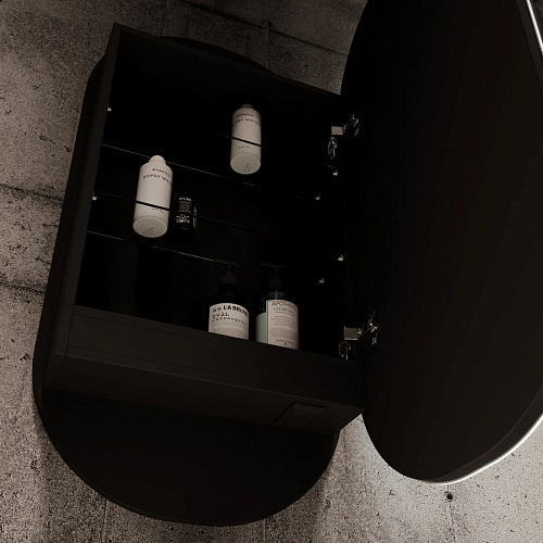 Зеркальный шкаф SILVER MIRRORS 500x1000 ЖК-часы, подогрев, сенс. выключатель Soho-BLACK (LED-0000261 LED-00002612 Зеркальный шкаф SILVER MIRRORS 500x1000 ЖК-часы, подогрев, сенс. выключатель Soho-BLACK (LED-0000261 LED-00002612