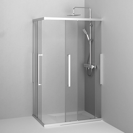 Душевой уголок AM.PM Func W84G-403-12080-MT 120х80, профиль хром матовый, стекло прозрачное