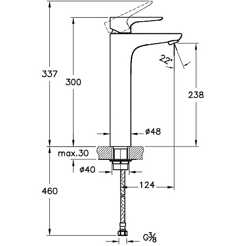 Смеситель для раковины Vitra X-Line A42322EXP, хром Смеситель для раковины Vitra X-Line A42322EXP, хром