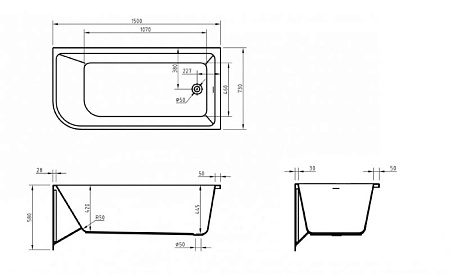 Акриловая ванна BelBagno BB712-1500-730-R 1500x730