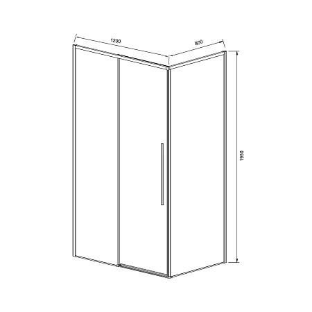 Душевой уголок Vincea Slim-N VSR-4SN8012CLGM 1200x800 вороненая сталь стекло прозрачное