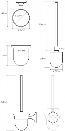 Ершик для унитаза Bemeta RETRO 144113017 Ершик для унитаза Bemeta RETRO 144113017