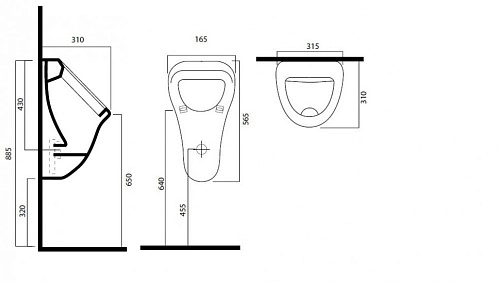 Писсуар Am.Pm Sense C757005WH подвесной Писсуар Am.Pm Sense C757005WH подвесной