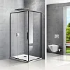 Душевой уголок Vincea Slim VSR-2SL9012CLB-R, 1200x900, матовый черный, стекло прозрачное, правый