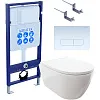 Комплект инсталляции Aquatek Standard INS-0000012 с унитазом ПОЛАРИС AQ0700-00 с сиденьем микролифт, кркпежомом KKI-0000002 клавишей смыва KDI0000013 SET Aquatek ПОЛАРИС-013 4в1
