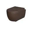 Унитаз подвесной Abner 103T20601R (545x360x330) матовый коричневый безободковый с толстой крышкой 103T20601R-102T20601