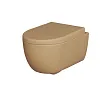 Унитаз подвесной Abner 103T20501R (545x360x330) матовый бежевый безободковый с толстой крышкой 103T20501R-102T20501