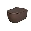 Унитаз подвесной Abner 103T20601R (545x360x330) матовый коричневый безободковый с тонкой крышкой 103T20601R-102T20601S
