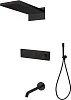 Душевая система Boheme FUSION 130-2-B BLACK с изливом встраиваемая