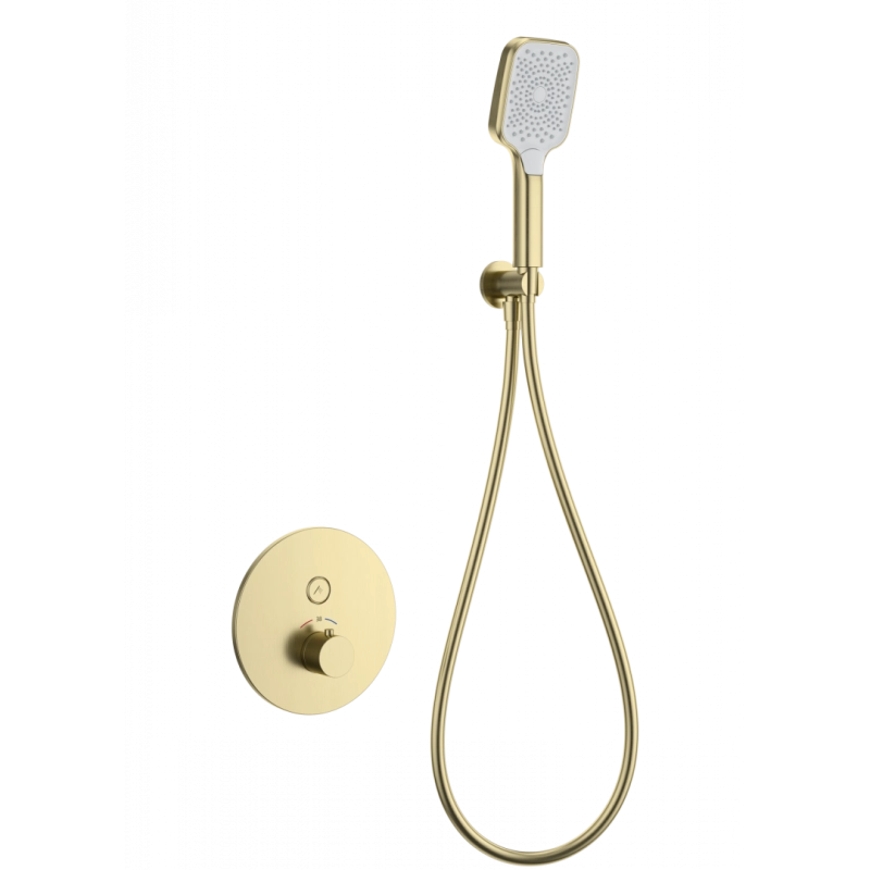 Смеситель для душа Wonzon & Woghand с термостатом, встраиваемый, брашированное золото (WW-D1017-A-BG) Смеситель для душа Wonzon & Woghand с термостатом, встраиваемый, брашированное золото (WW-D1017-A-BG)