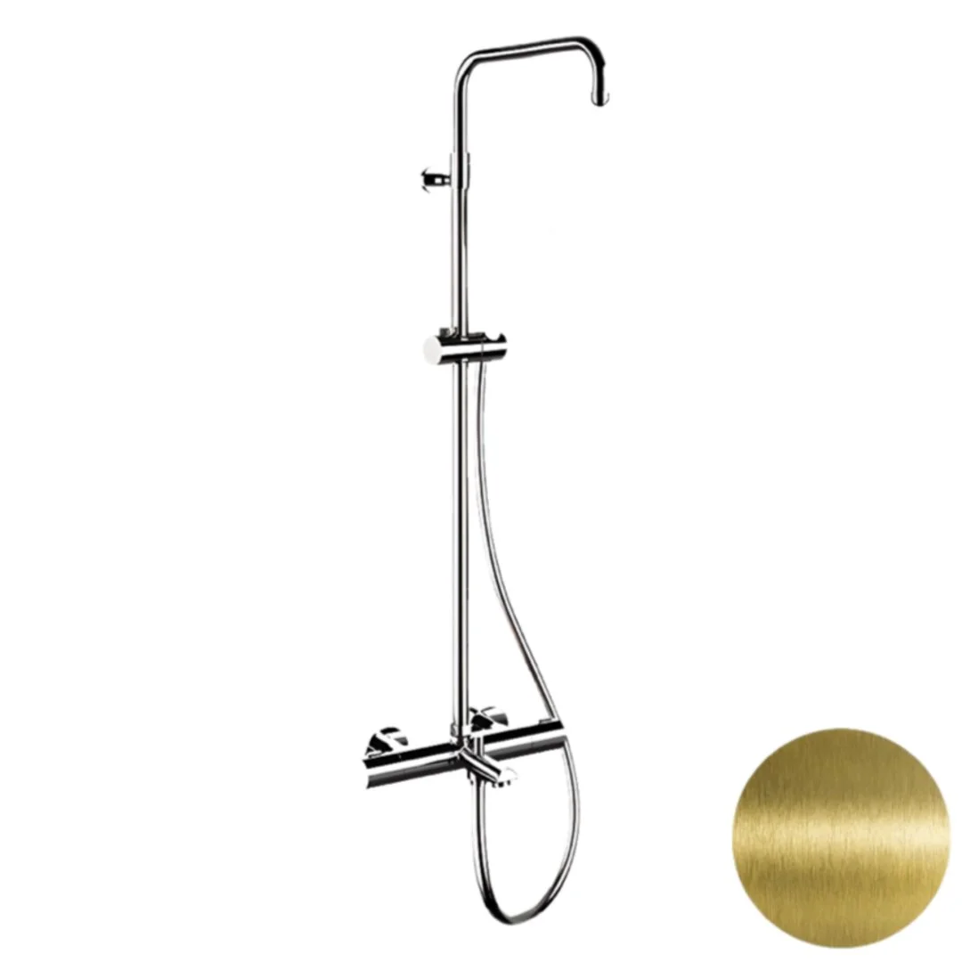 Душевая система Remer Elegance EQ34ASSDVO термостатическая, состаренная латунь Душевая система Remer Elegance EQ34ASSDVO термостатическая, состаренная латунь