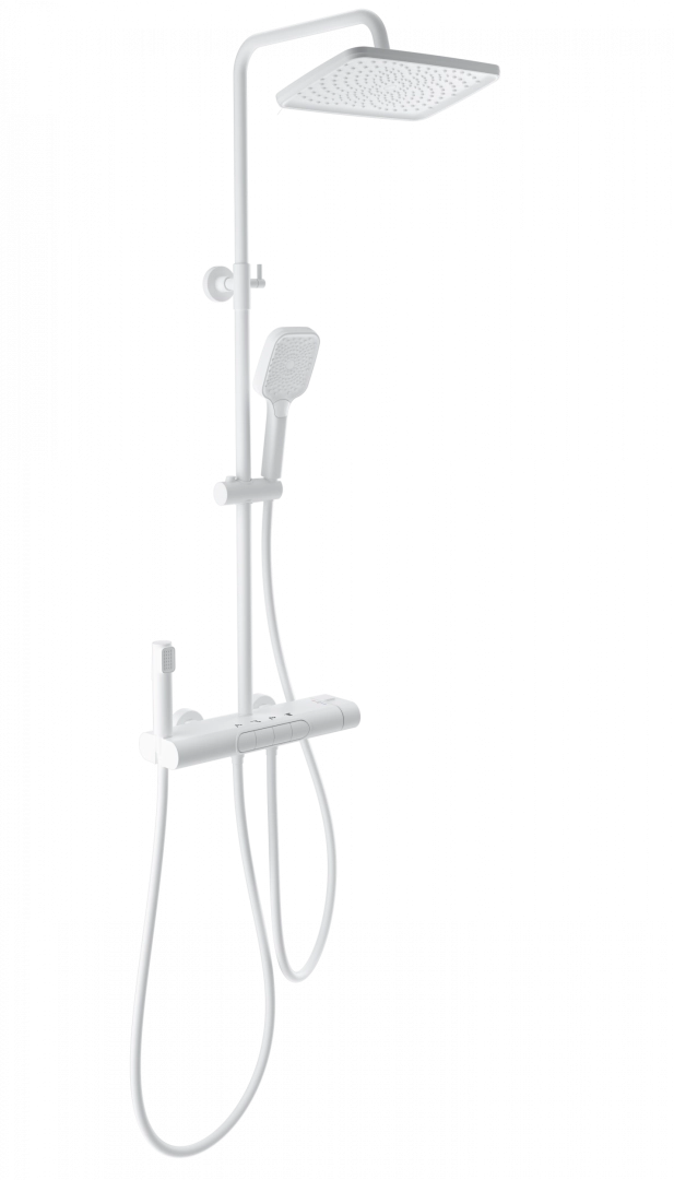 Душевая система Wonzon & Woghand с термостатом, белый матовый (WW-B4129-MW) Душевая система Wonzon & Woghand с термостатом, белый матовый (WW-B4129-MW)