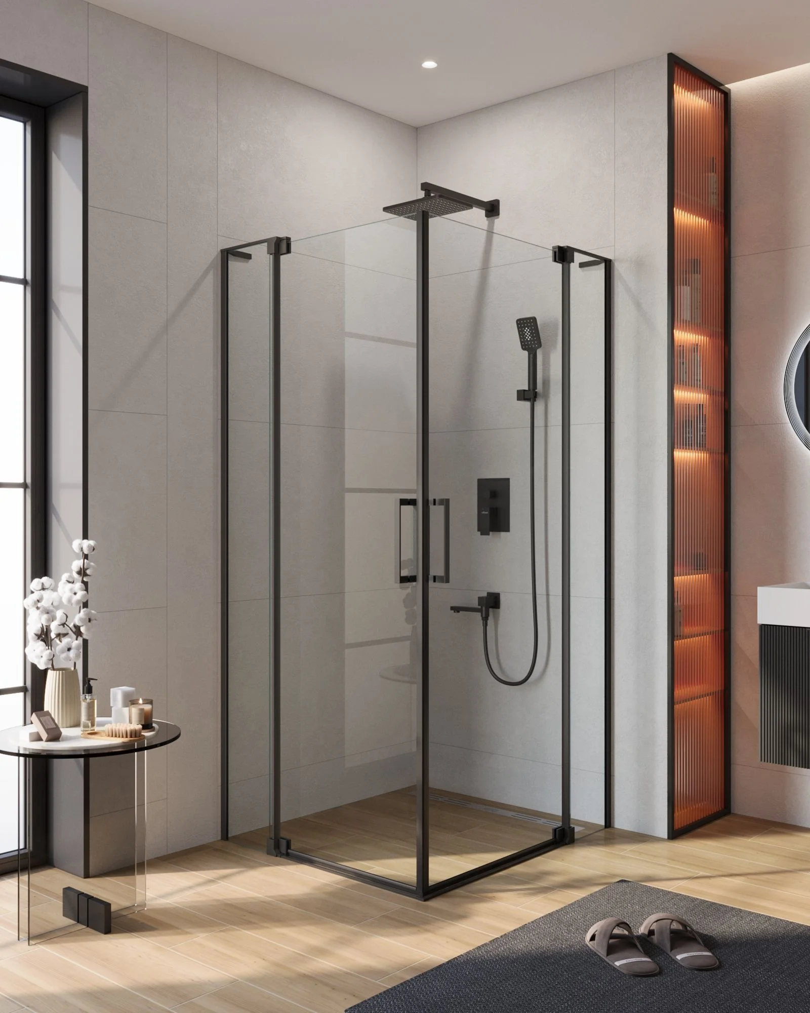 Душевой уголок CEZARES SLIDER-A-2-100/110-C-NERO 100-110x100-110см стекло прозрачное, профиль черный Душевой уголок CEZARES SLIDER-A-2-100/110-C-NERO 100-110x100-110см стекло прозрачное, профиль черный