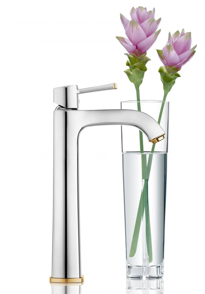 Смеситель для раковины GROHE Grandera, свободностоящий, хром/золото (23313IG0) Смеситель для раковины GROHE Grandera, свободностоящий, хром/золото (23313IG0)