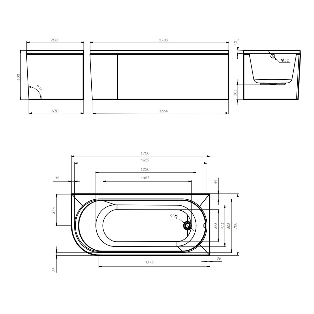Акриловая ванна AM.PM X-Joy W94A-170R70W-ARP угловая правосторонняя 170x70 см c каркасом, панелью — Изображение 7