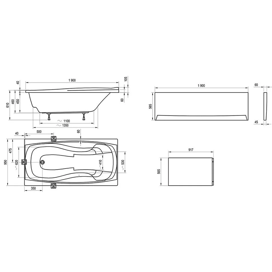 Акриловая ванна Ravak XXL 190x95 CA91000000 Акриловая ванна Ravak XXL 190x95 CA91000000
