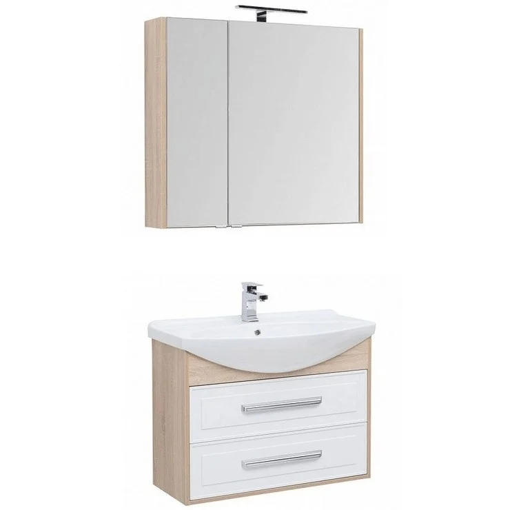 Комплект мебели Aquanet Остин 85 дуб сонома/белый 00252220 Комплект мебели Aquanet Остин 85 дуб сонома/белый 00252220