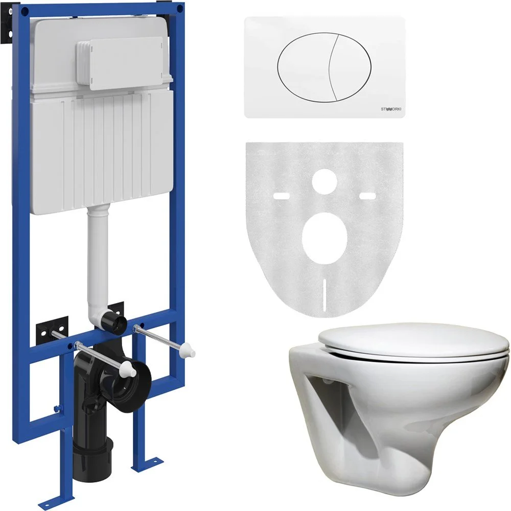 Комплект Унитаз подвесной Roca Mateo 346200000 с микролифтом + Система инсталляции для унитазов STWO 555633 Комплект Унитаз подвесной Roca Mateo 346200000 с микролифтом + Система инсталляции для унитазов STWO 555633