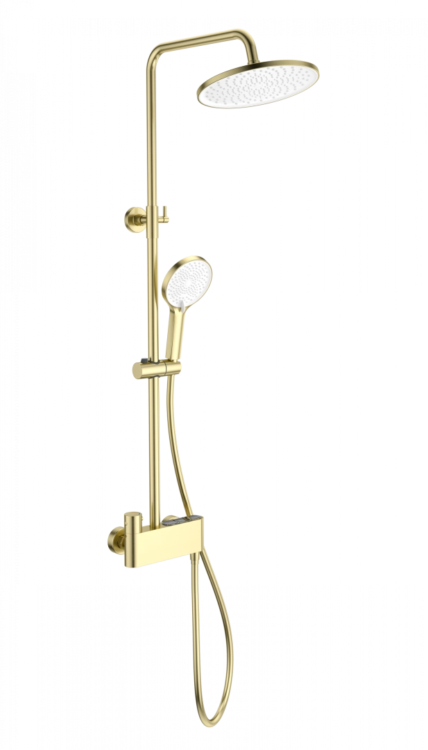 Душевая система Wonzon & Woghand с термостатом, брашированное золото (WW-B3110-BG) Душевая система Wonzon & Woghand с термостатом, брашированное золото (WW-B3110-BG)