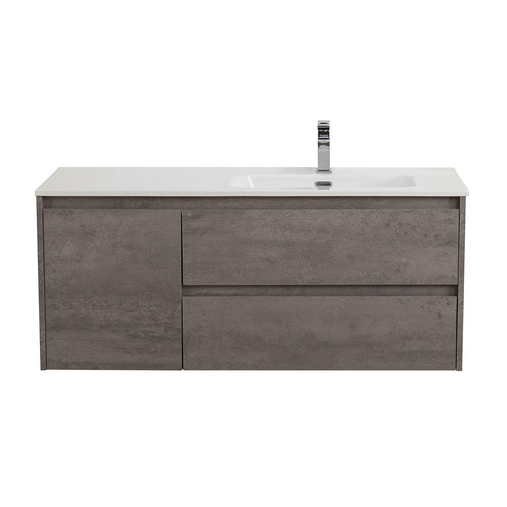 Детальная картинка товара «тумба под раковину belbagno kraft-1200-2c-1a-so-cg-r cemento grigio подвесная 1200x460»