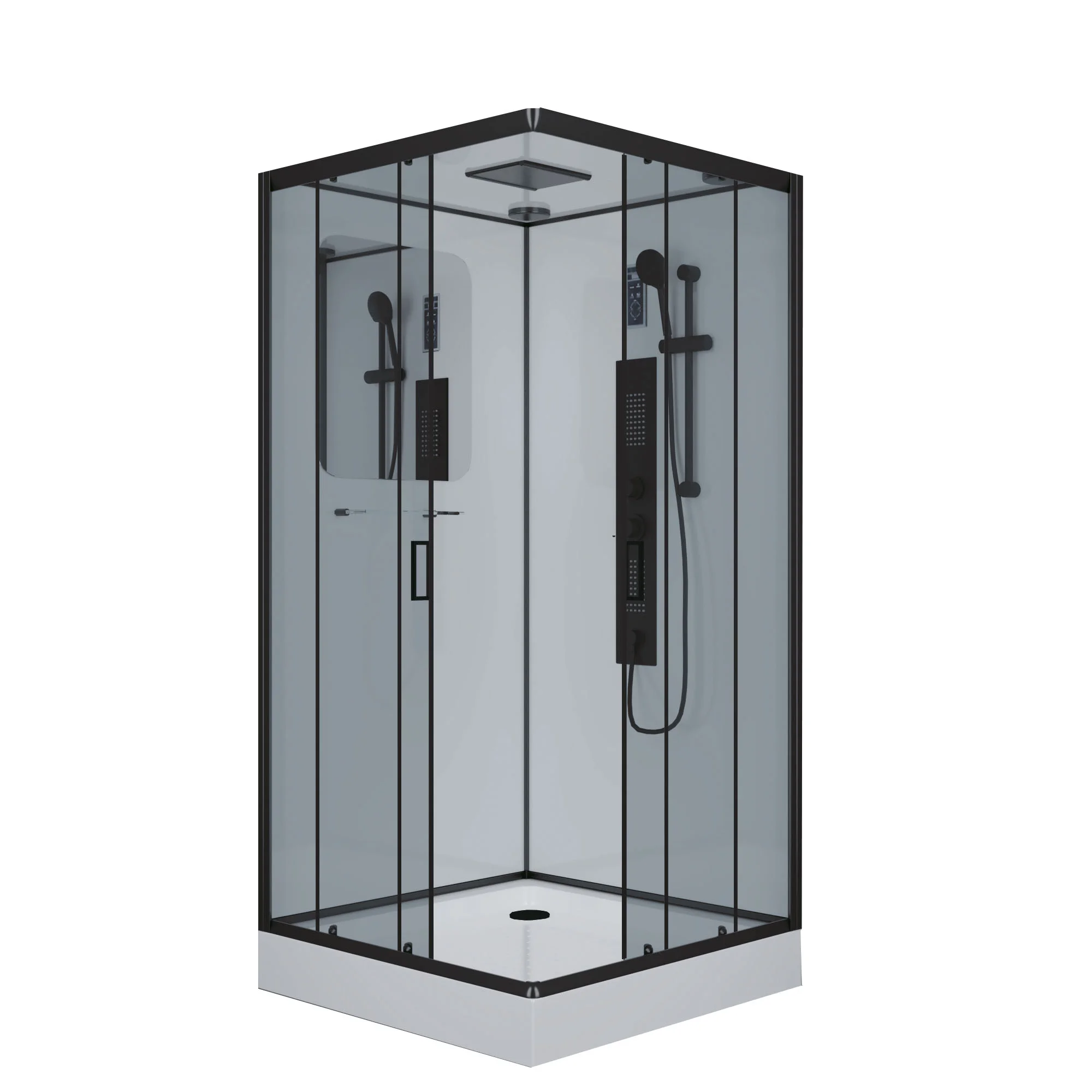 Душевая кабина Niagara Premium NG-6901-01GQ BLACK (900х900х2100) низкий поддон (16 см) стекло тонированное 69010134GQBLACK Душевая кабина Niagara Premium NG-6901-01GQ BLACK (900х900х2100) низкий поддон (16 см) стекло тонированное 69010134GQBLACK
