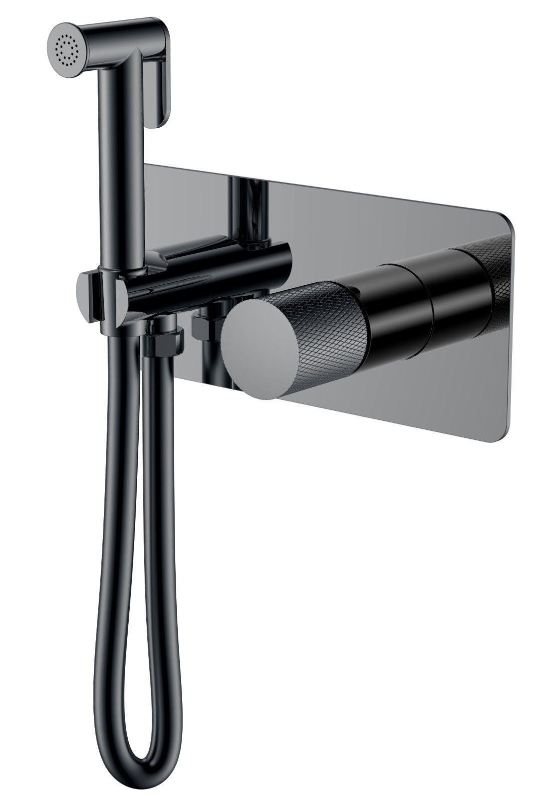 Детальная картинка товара «гигиенический душ boheme stick shine gun metal c ручкой touch 127-sgm.2 графит глянец»