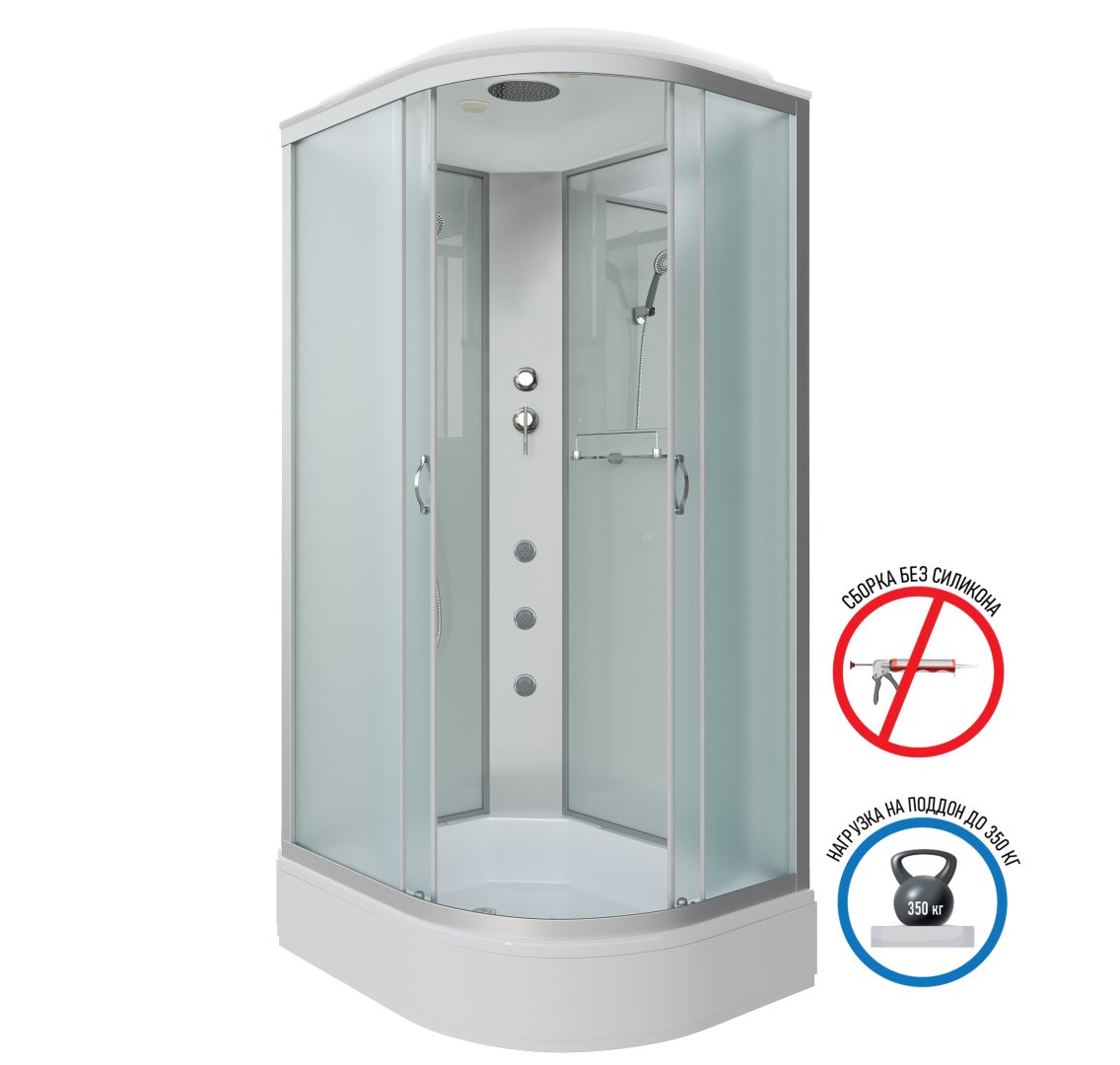 Детальная картинка товара «душевая кабина niagara classic ng-33294-14lg (1200х900х2150) средний поддон (26см) стекло матовое 332944lg»