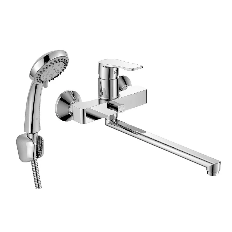 Смеситель для ванны DECOROOM DR23043 универсальный с поворотным изливом 300 мм Смеситель для ванны DECOROOM DR23043 универсальный с поворотным изливом 300 мм