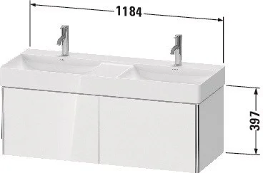 Тумба под раковину Duravit XSquare XS406402222 подвесная 118 см белая Тумба под раковину Duravit XSquare XS406402222 подвесная 118 см белая