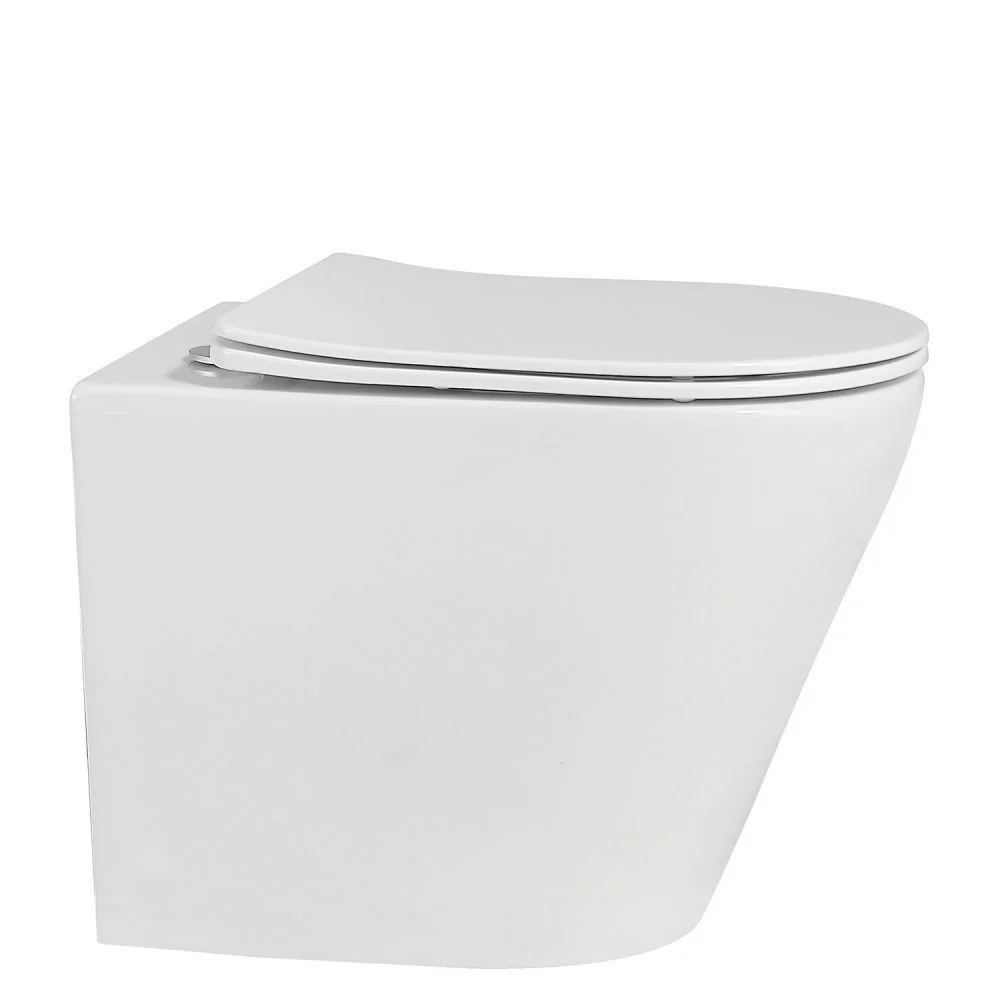 Унитаз приставной ABBER Bequem AC1113 белый, безободковый с крышкой микролифт Унитаз приставной ABBER Bequem AC1113 белый, безободковый с крышкой микролифт