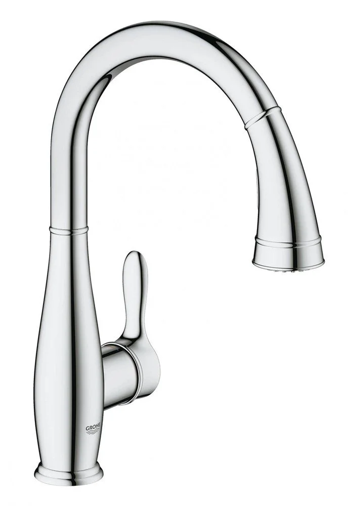 Смеситель для кухни GROHE Parkfield с выдвижным изливом/лейкой, хром (30215001) Смеситель для кухни GROHE Parkfield с выдвижным изливом/лейкой, хром (30215001)