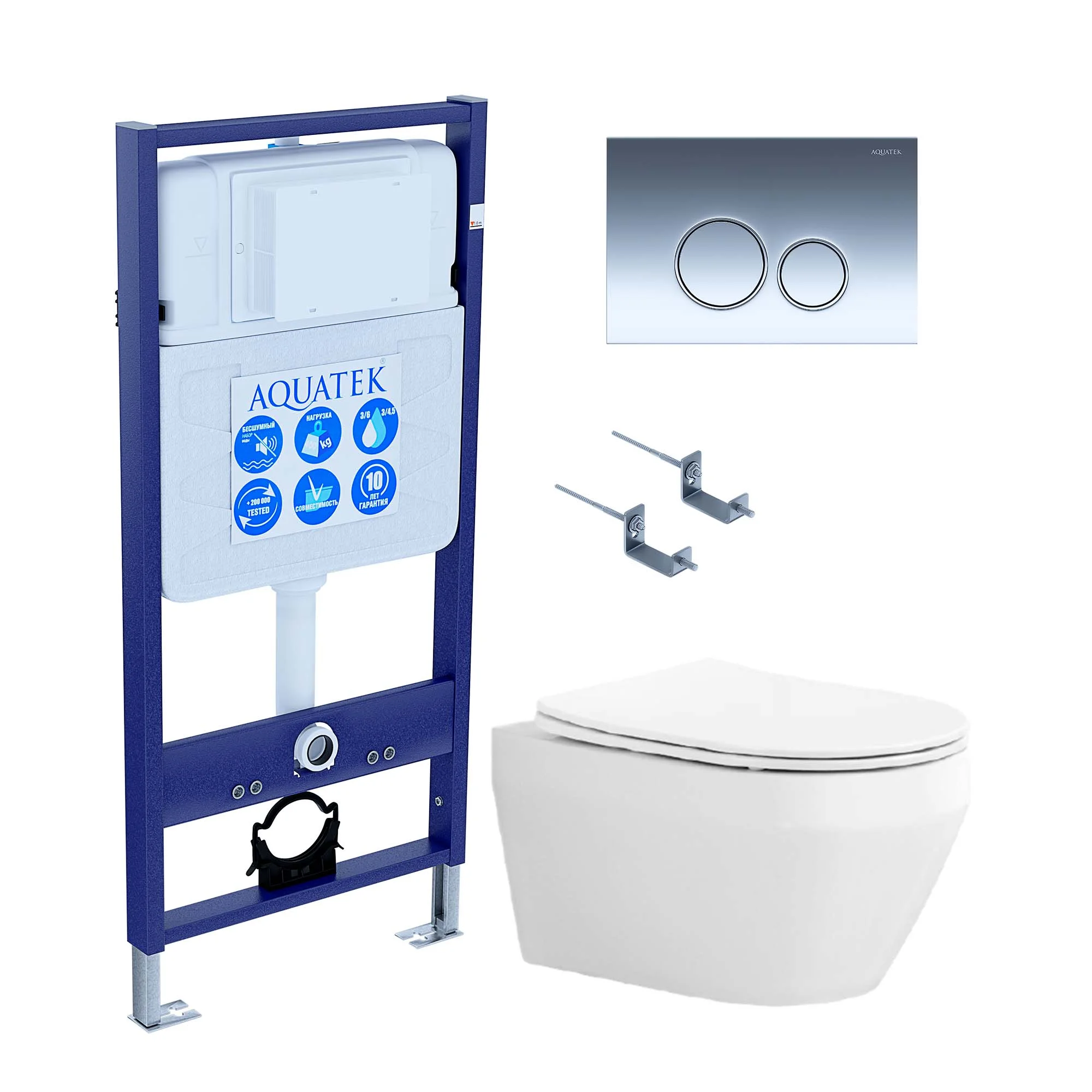 Комплект инсталляции Aquatek Standard INS-0000012 с крепежом KKI-0000002 клавишей смыва KDI-0000018 унитазом ЛЕЯ AQ1199-00 с сиденьем микролифт SET Aquatek ЛЕЯ cm-018 4в1 Комплект инсталляции Aquatek Standard INS-0000012 с крепежом KKI-0000002 клавишей смыва KDI-0000018 унитазом ЛЕЯ AQ1199-00 с сиденьем микролифт SET Aquatek ЛЕЯ cm-018 4в1