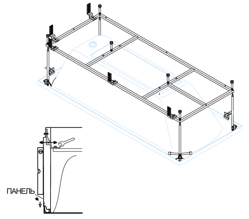 Каркас для ванны CEZARES PLANE-190-80-MF-F Каркас для ванны CEZARES PLANE-190-80-MF-F