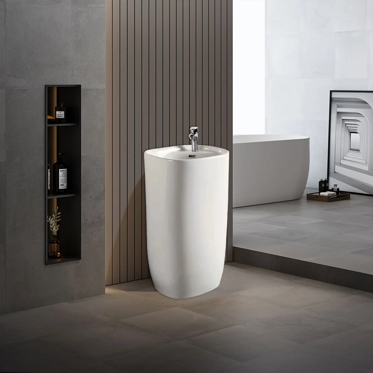 Раковина Vincea VBS-2P202, 500*460*880, напольная, цвет белый Раковина Vincea VBS-2P202, 500*460*880, напольная, цвет белый