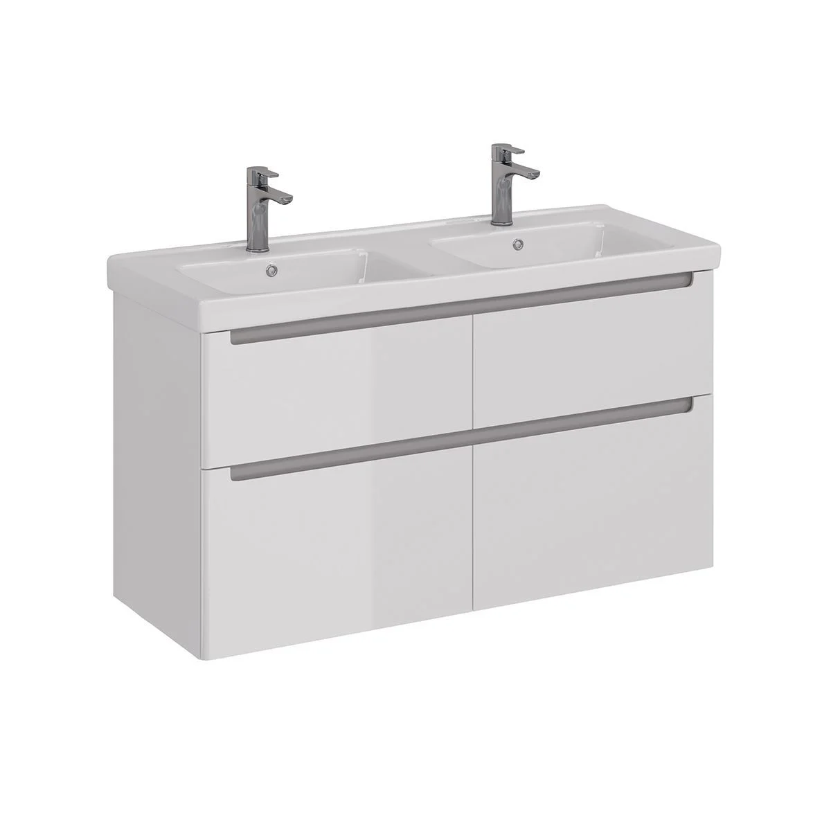 Тумба под раковину Lemark BUNO 125 см подвесная/напольная, серый/белый LM04B125T Тумба под раковину Lemark BUNO 125 см подвесная/напольная, серый/белый LM04B125T