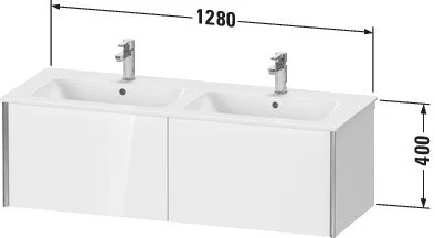 Тумба под раковину Duravit XVIU XV40290B140 подвесная 128 см черный глянцевый Тумба под раковину Duravit XVIU XV40290B140 подвесная 128 см черный глянцевый