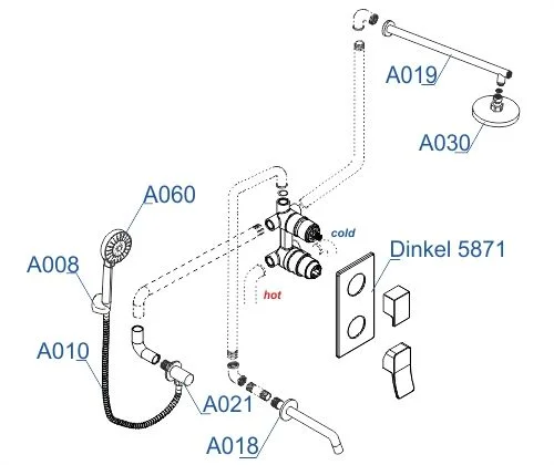 Душевая система WasserKRAFT A175819 встраиваемая хром Душевая система WasserKRAFT A175819 встраиваемая хром