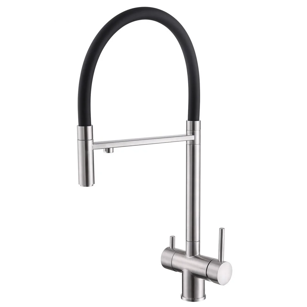 Смеситель для кухни ABBER Wasser Kreis AF81141 с подключением фильтра и выдвижной лейкой, хром Смеситель для кухни ABBER Wasser Kreis AF81141 с подключением фильтра и выдвижной лейкой, хром