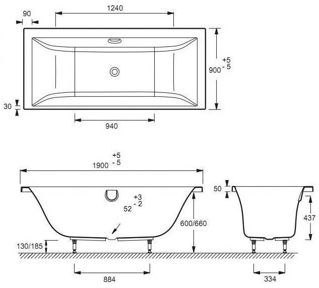 Акриловая ванна Jacob Delafon Elite 190x90 E5BC248L-00 левая Акриловая ванна Jacob Delafon Elite 190x90 E5BC248L-00 левая