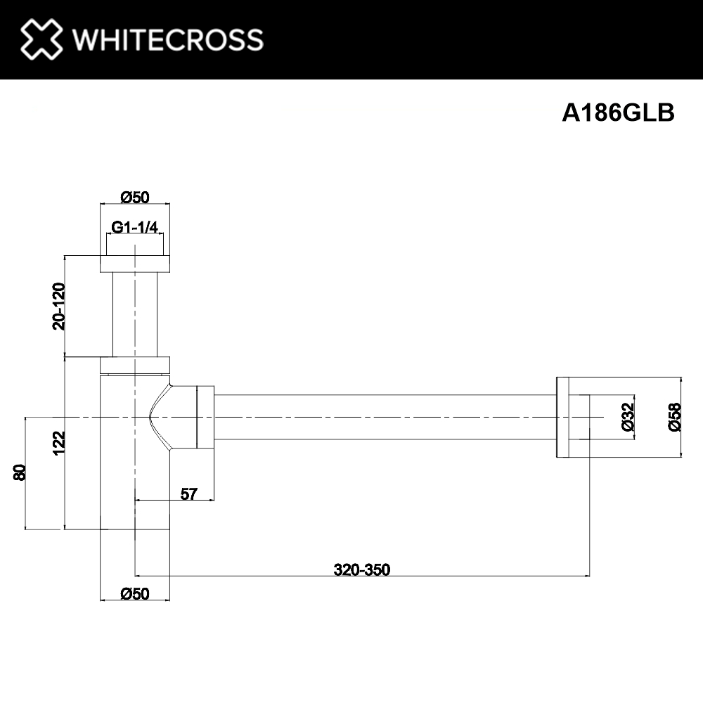 Детальная картинка товара «сифон для раковины whitecross a186glb брашированное золото»