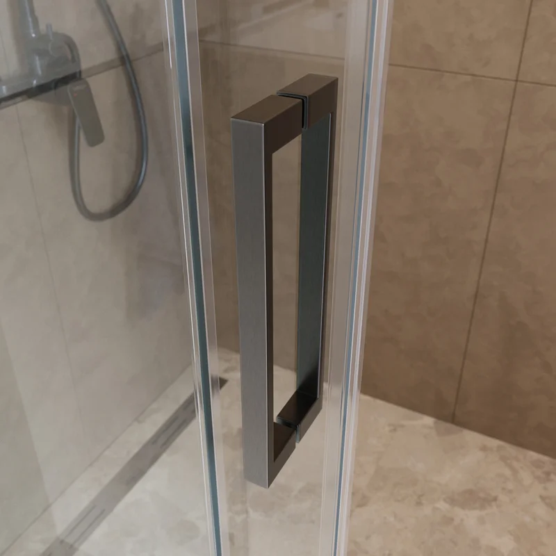 Душевой уголок BelBagno SOFT_CLOSE-1-AH-1-120/100-C-GM 120x100 см, профиль оружейная сталь, стекло прозрачное — Изображение 7