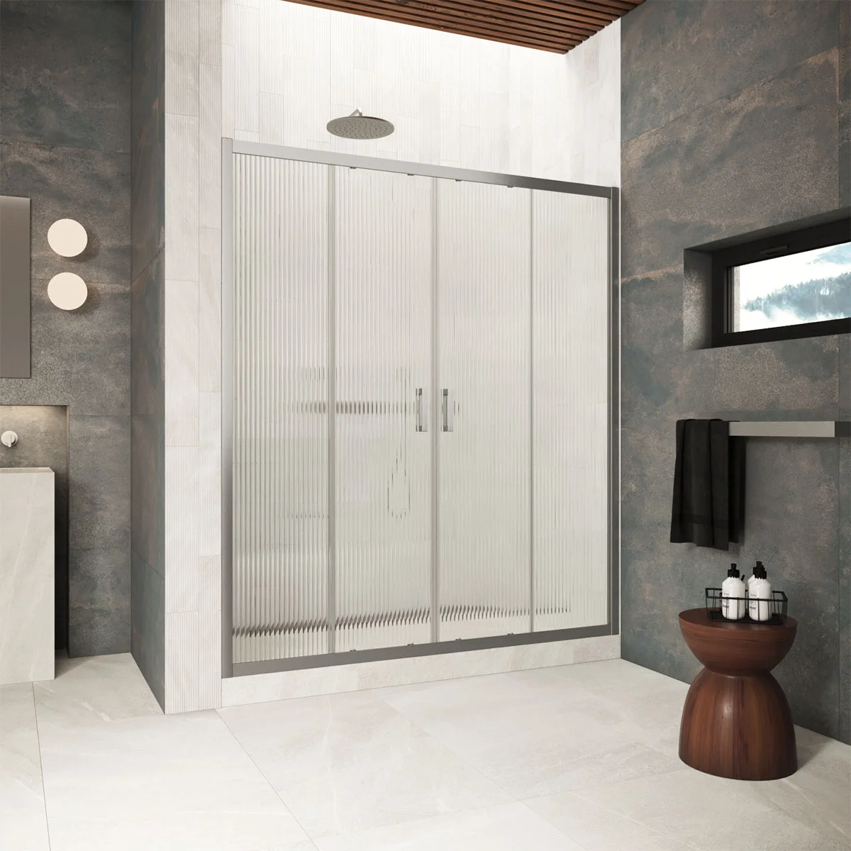 Душевая дверь Vegas-glass Z2P Protec 155 11 Moru 1550 мм, профиль оружейная сталь, стекло Moru Душевая дверь Vegas-glass Z2P Protec 155 11 Moru 1550 мм, профиль оружейная сталь, стекло Moru