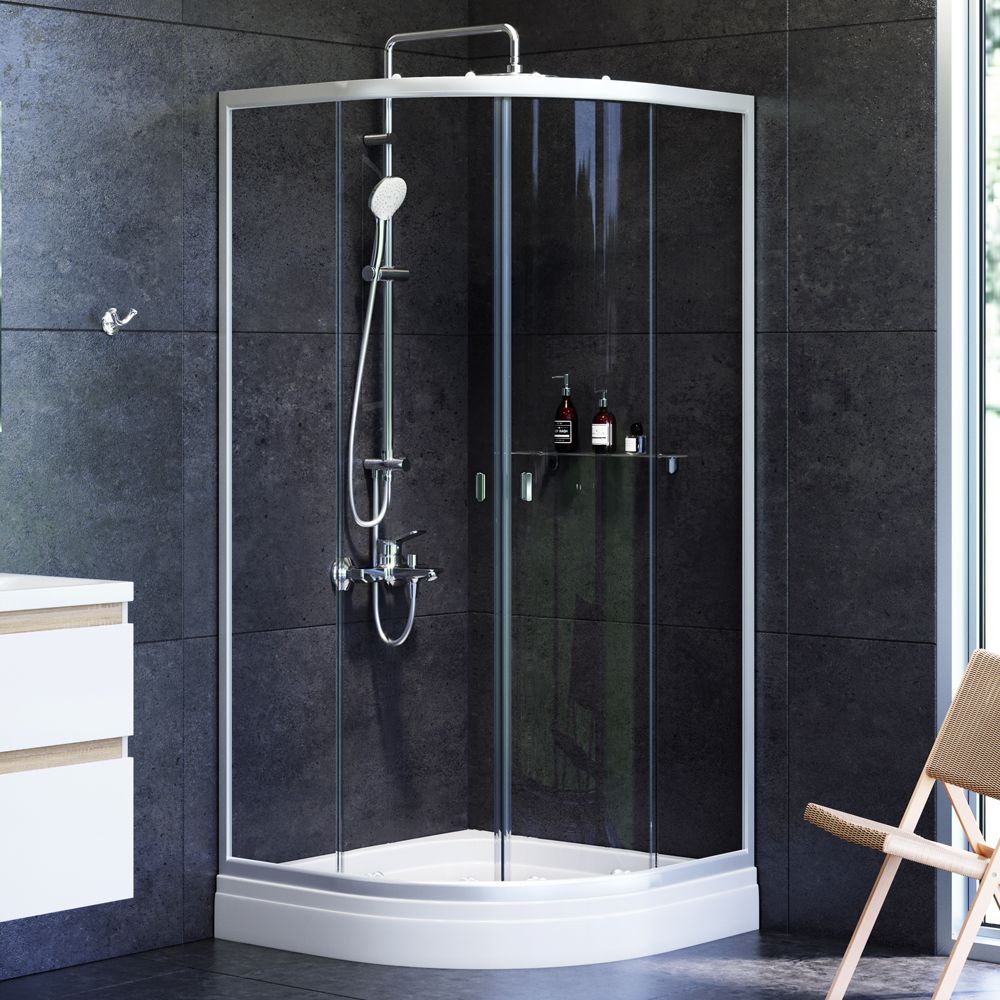 Детальная картинка товара «душевой уголок am.pm x-joy w88g-205-090mt64 twin slide, 90x90, профиль хром матовый»