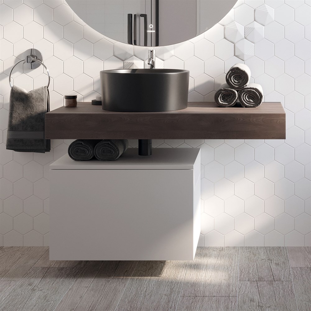 Столешница STWORKI Ольборг 100 дуб карпентер, без отверстий, с тумбой 60 481933 Столешница STWORKI Ольборг 100 дуб карпентер, без отверстий, с тумбой 60 481933