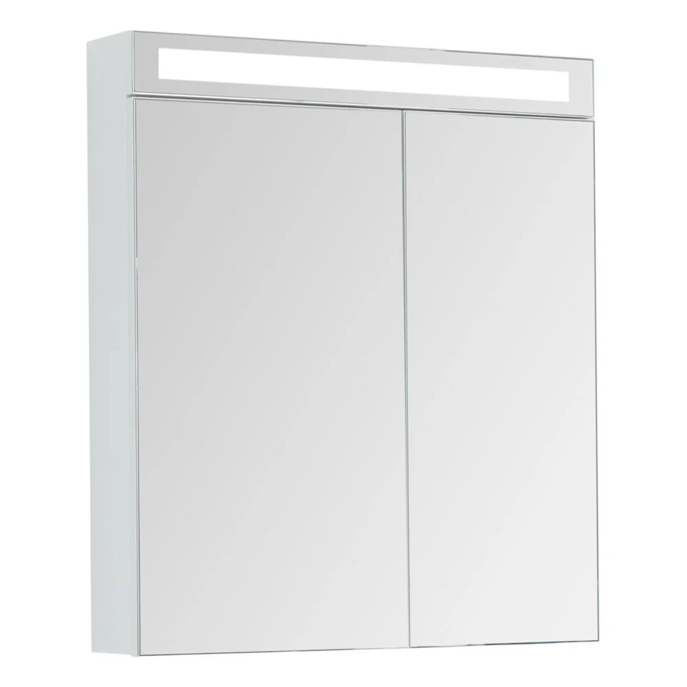 Зеркальный шкаф DREJA MAX, 70 см, 2 дверцы, 4 стеклянные полки, белый глянец 77.9007W Зеркальный шкаф DREJA MAX, 70 см, 2 дверцы, 4 стеклянные полки, белый глянец 77.9007W