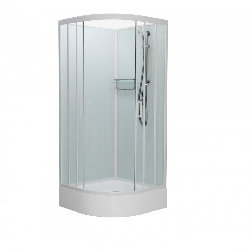 Детальная картинка товара «душевая кабина frank f409/1 м white без крыши белый профиль матовое стекло 90x90 20025»