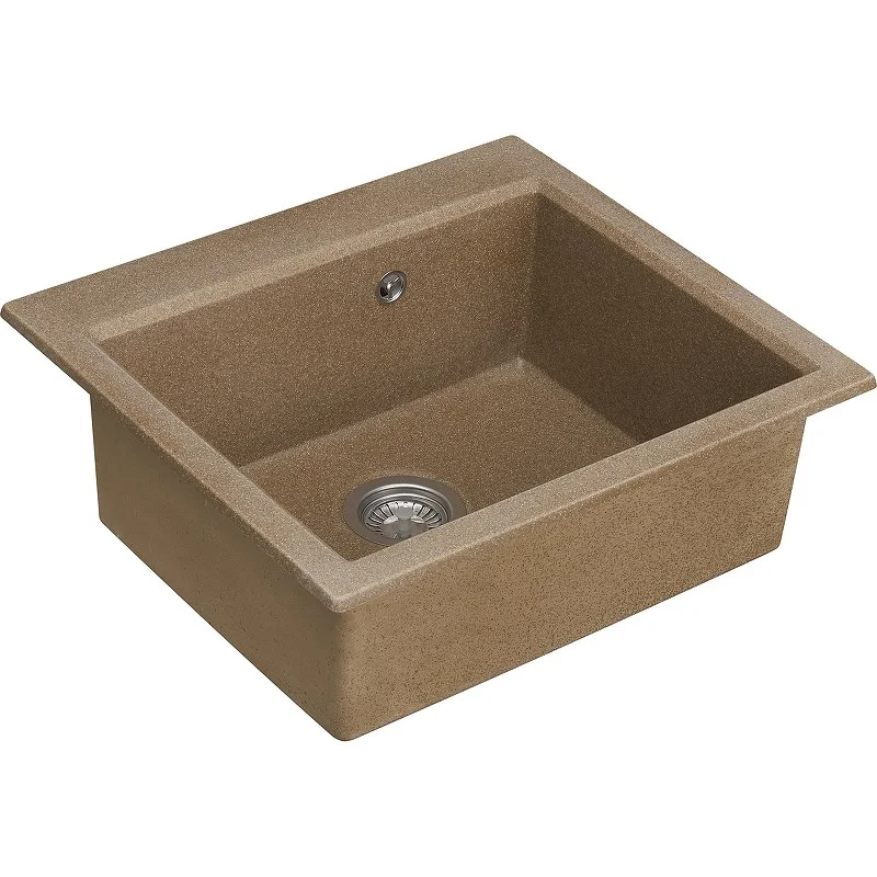 Кухонная мойка Aquaton Линеа 58 1A733032LW270 из литого мрамора, терракот Кухонная мойка Aquaton Линеа 58 1A733032LW270 из литого мрамора, терракот